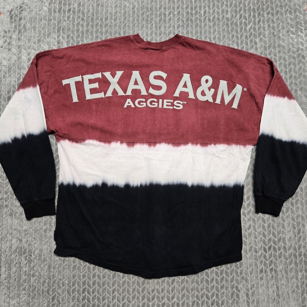 Spirit Jersey Texas A&M Aggies Maroon Black Dip Dyed Shirt Unisex Large‎